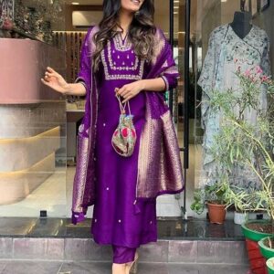 Silk Embroidered Kurta Set